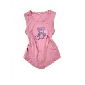 Urban Outfitters Y2k Pink Teddy Bear Rhinestone Backless Tank Top Size Small